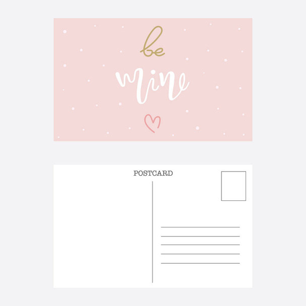 Valentýn pohlednice šablona, romantické kaligrafie - Vektor, obrázek