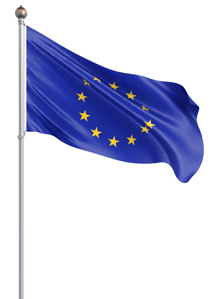 Sventolare bandiera dell'Unione europea, bandiera dell'UE in 3D Illustrazione
. - Foto, immagini
