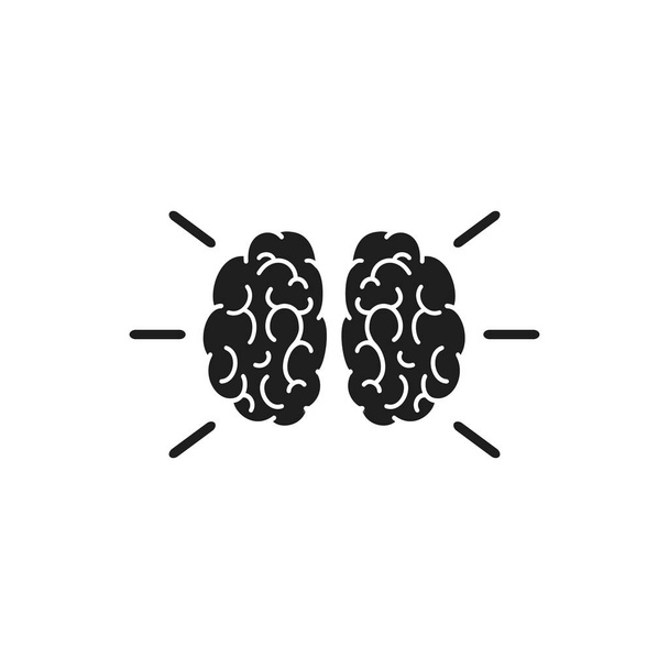 Gehirn-Symbol-Vektor-Illustration. Logo-Vorlage in flach - Vektor, Bild