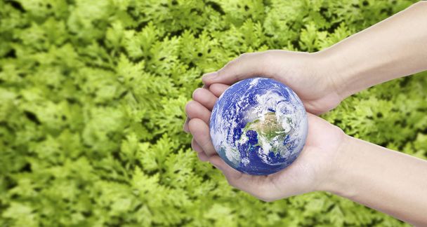 Globe ,earth in human hand. Earth image provided by Nasa - Photo, Image