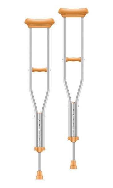medical telescopic stick crutches vector illustration - Vector, imagen
