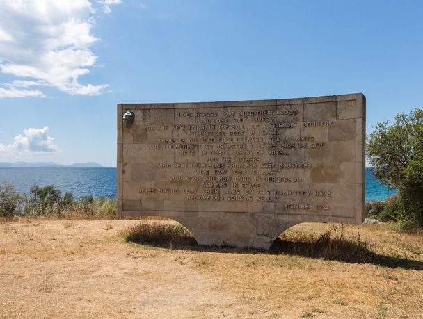 Memorial stone at Anzac Cove Gallipoli - Photo, Image