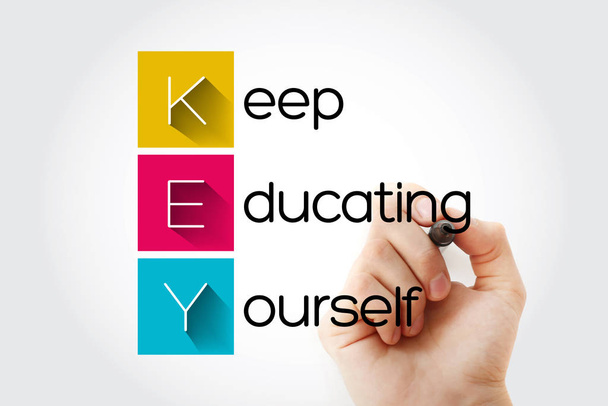KEY - Keep Educating Yourself acronym - Foto, Bild