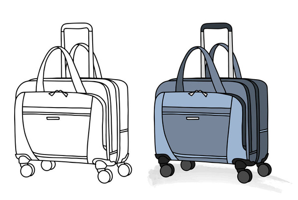 Collection of various travel bag with wheels on white background, simple isolated vector illustration - ベクター画像