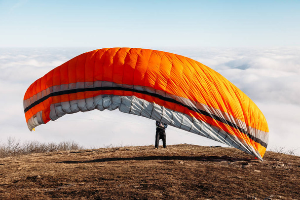 paraglider preparing to jump - Photo, Image