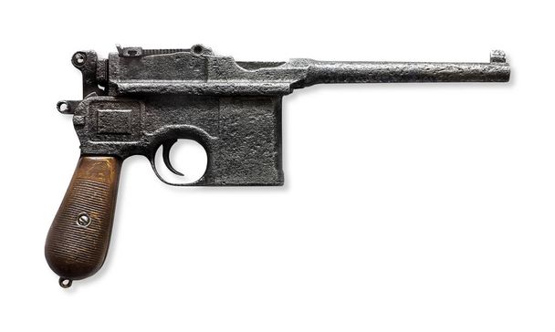 Старий пістолет ізольований на білому
 - Фото, зображення