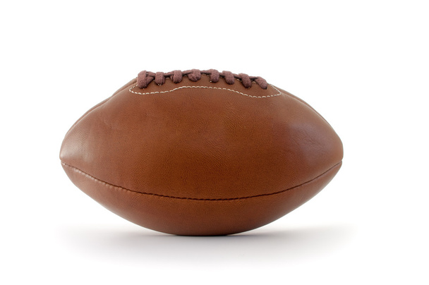 Brown rugby ball on a white background - Foto, imagen