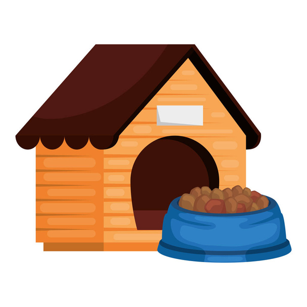 дерев'яний собачий будинок з харчовими тваринами
 - Вектор, зображення