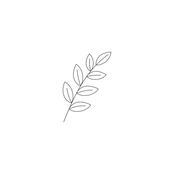 leaf line icon simple sign symbol on white background - Wektor, obraz