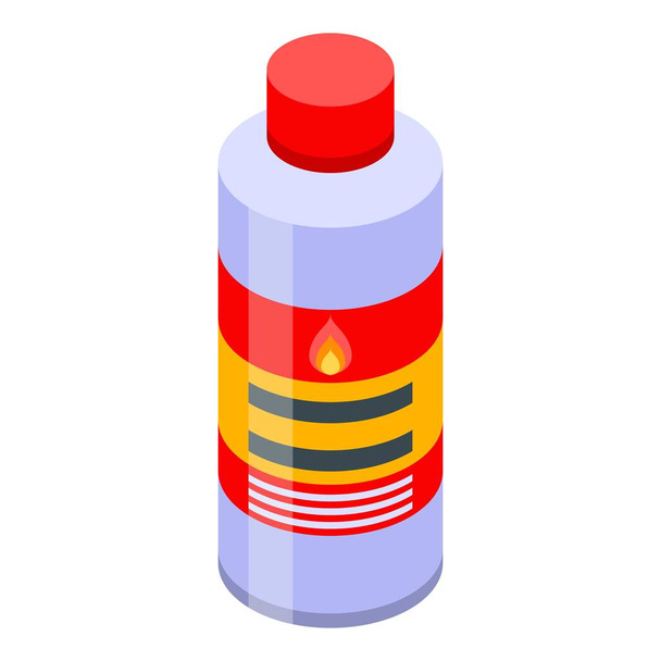 Fire ignite bottle icon, isometric style - Vetor, Imagem