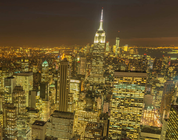 Vue de New York Manhattan pendant les heures de coucher du soleil - Photo, image