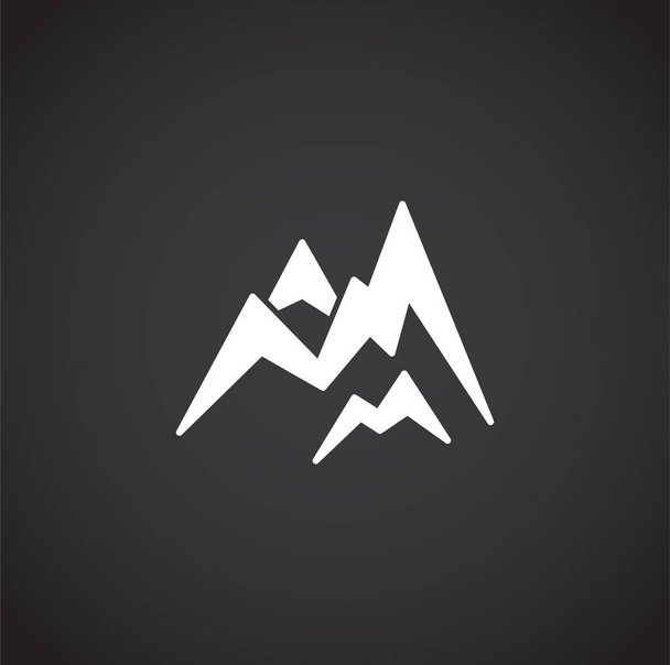 Εικονίδιο που σχετίζεται με το βουνό στο παρασκήνιο για γραφικό και web design. Δημιουργικό σύμβολο έννοιας εικονογράφησης για web ή mobile app. - Διάνυσμα, εικόνα