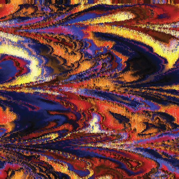 Bold Painterly Marble rakenne. Saumaton toisto kuvio tausta. Abstrakti Space Dyed Blotched Melange. Monivärinen lähikuva 70s Style. Heathered Italian marmorointi vaikutus. Epätavallinen vektori EPS 10
 - Vektori, kuva
