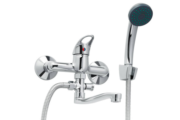 faucet and shower for bath, on a white background - Photo, Image