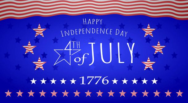 4th of July with USA flag, Independence Day Banner Vector illustration. - Vector, Image