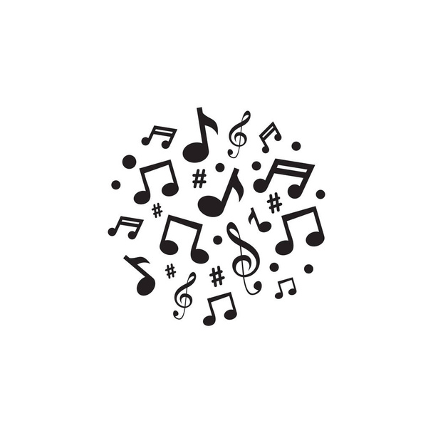 musik note icon symbol logo design - Vektor, Bild