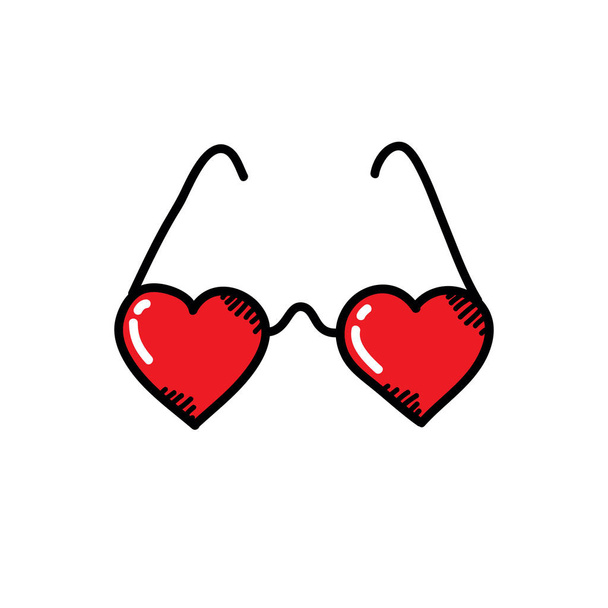 lunettes en forme de coeur icône doodle, illustration vectorielle
 - Vecteur, image