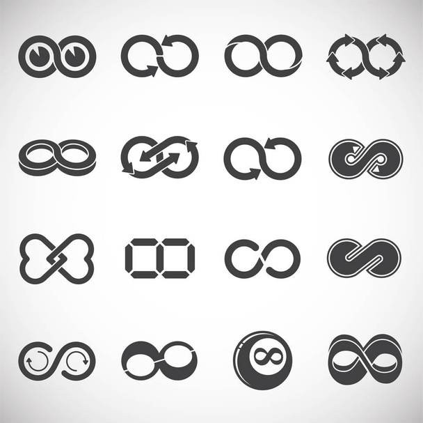 Infinity sign icons set on background for graphic and web design. Simbolo di illustrazione creativa per app web o mobile. - Vettoriali, immagini