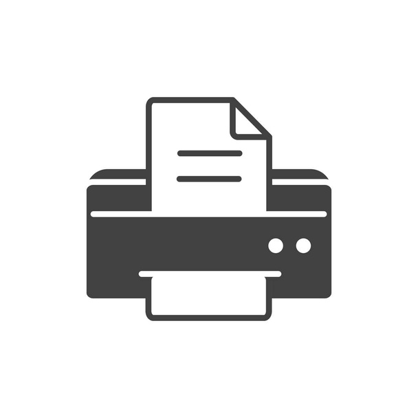 office equipment paper printer supply silhouette on white background - Διάνυσμα, εικόνα