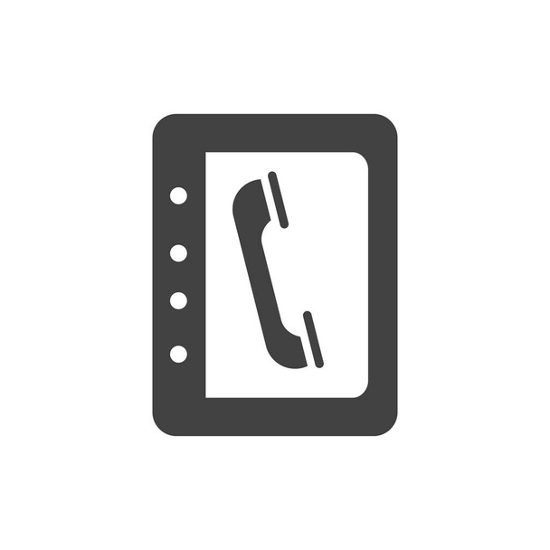 office address book telephone contact supply silhouette on white background - Vector, Image