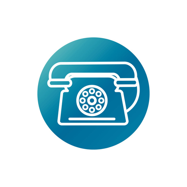 office telephone communication center supply block gradient style icon - Vector, Image