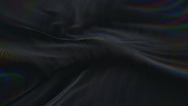 4k varrat nélküli Fekete hullámos selyem szövet lebegő szél, hullámzó szövet háttér. - Felvétel, videó