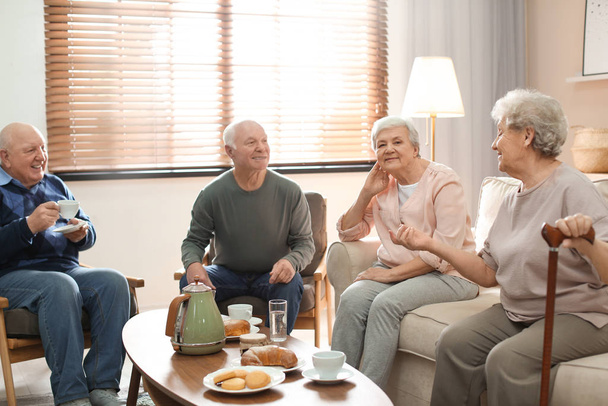 Elderly people spending time in geriatric hospice. Senior patien - 写真・画像