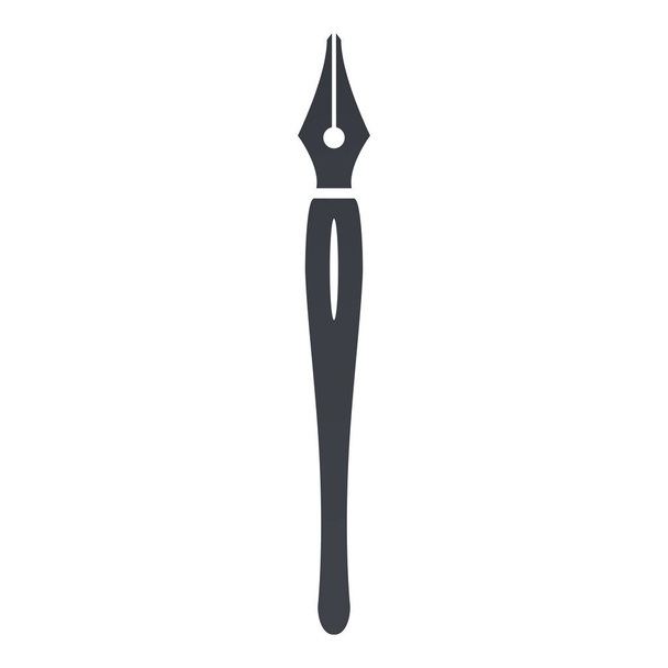 Icono de silueta negra vectorial - Pluma caligráfica
 - Vector, Imagen