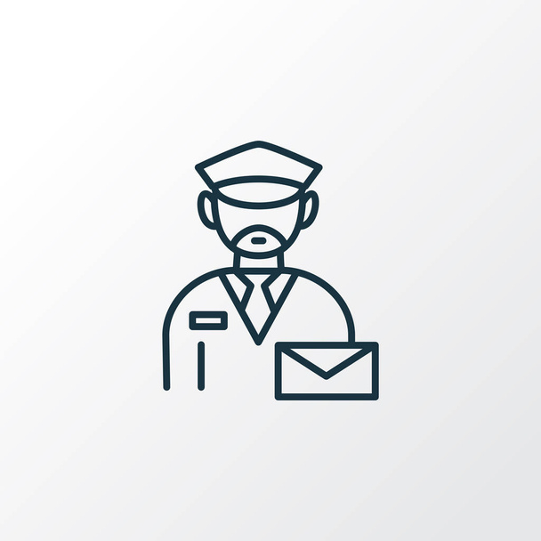 Postman icon line symbol. Premium quality isolated mailman element in trendy style. - Vector, Image