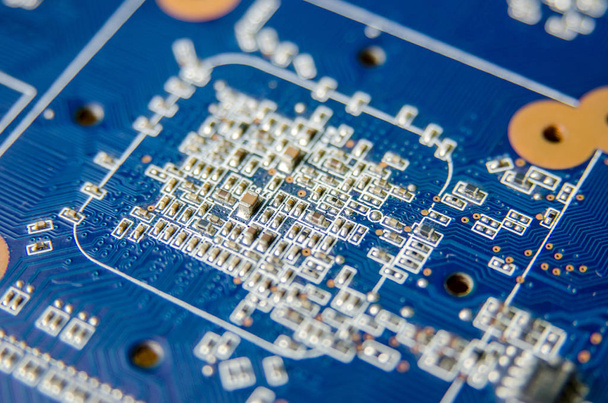 electronic circuit board. Macro - Photo, Image