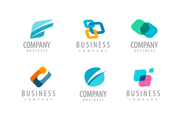Business set of abstract colorful logos. Icons vector - Vecteur, image