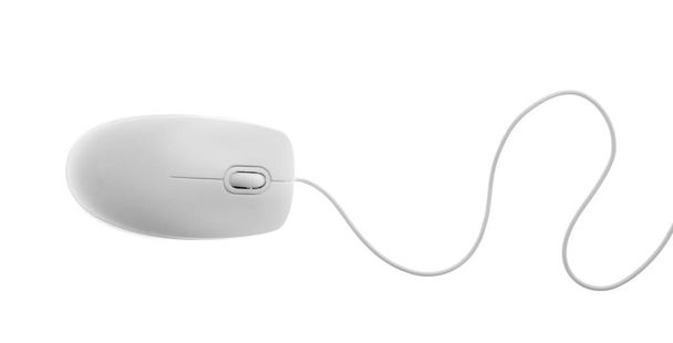 Modern wired computer mouse isolated on white - Valokuva, kuva