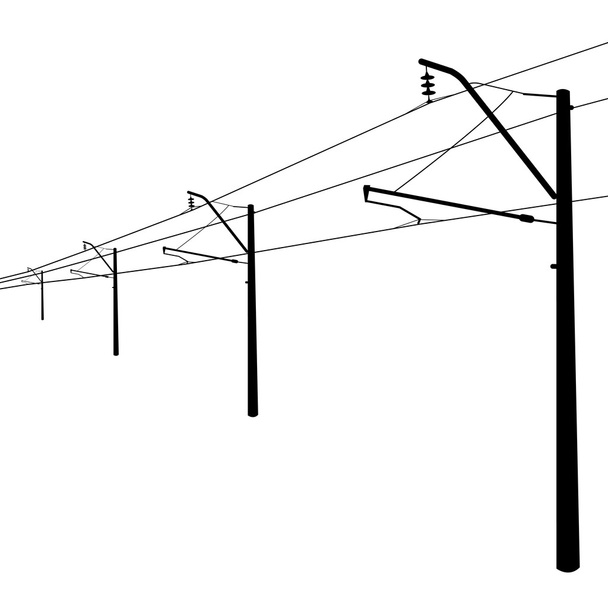 Railroad overhead lines. - Vector, Image