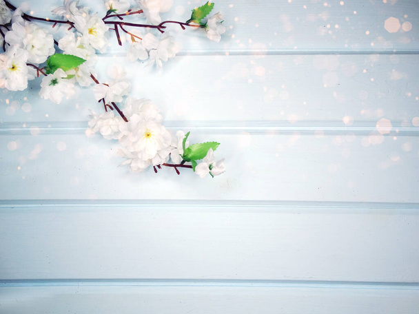 Primavera fundo floração branco cereja flores árvore e abstra
 - Foto, Imagem