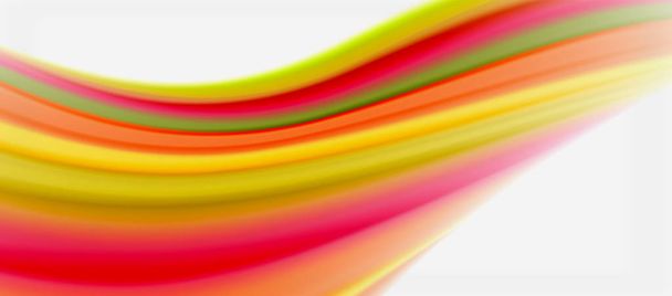 Wave lijnen abstracte achtergrond, gladde zijde ontwerp met regenboog stijl kleuren. Vloeibare vloeistofgolven. Vector Illustratie - Vector, afbeelding