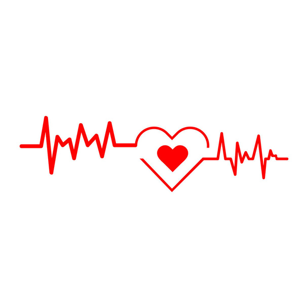 Arte design saúde médica batimento cardíaco ícone ilustração - Vetor, Imagem