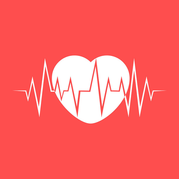Diseño de arte salud médico latidos del corazón icono ilustración - Vector, Imagen