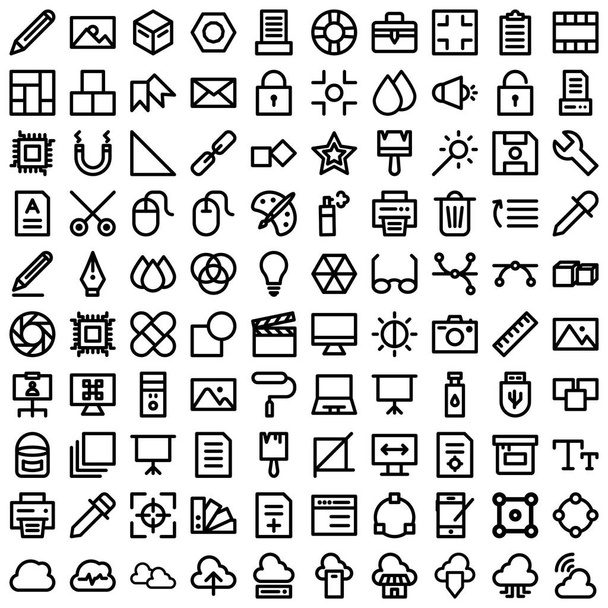 Digitális termékek Bold Outline Vector Icons set minden egyes ikon könnyen módosítható vagy szerkeszthető - Vektor, kép