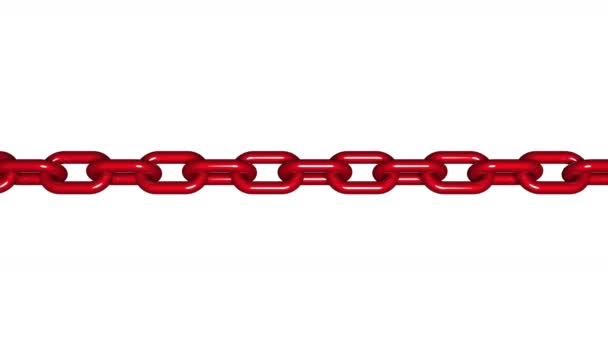 4k animazione della catena metallica materiale vernice auto rossa, movimento catena in acciaio inox
 - Filmati, video