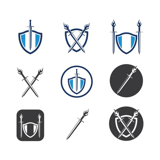 Schwert logo symbol vektor illustration design - Vektor, Bild