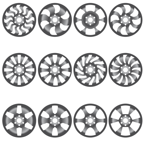 Автомобильные литые диски, векторная иллюстрация
 - Вектор,изображение