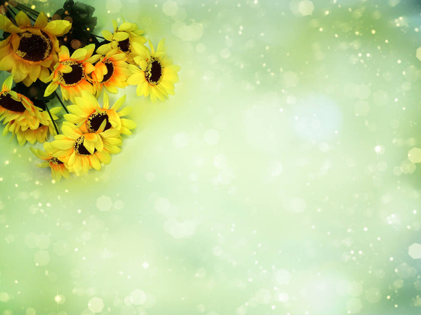 весенний летний фон цветущие подсолнухи абстрактный боке
 - Фото, изображение