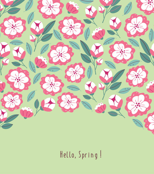 Flatstyle Vector Floral Pattern For Fabric Wrapping Paper Postcards And  Wallpaper Vector, Spring, Decoration, Design PNG and Vector with  Transparent Background for Free Download