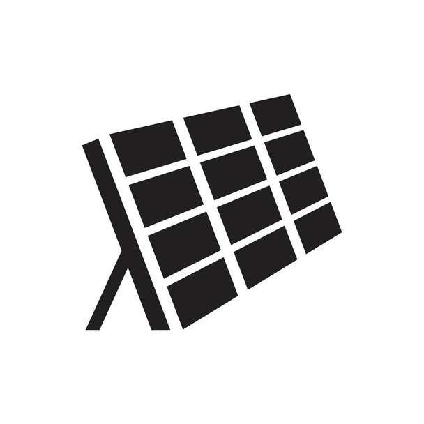 Solar panels technology, black and white icon template black color editable. Solar panels technology, black and white icon symbol Flat vector illustration for graphic and web design. - Vektör, Görsel