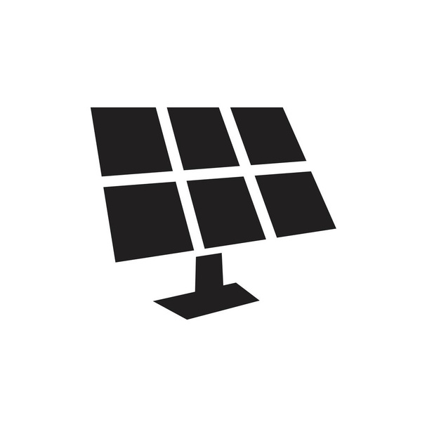 Solární panely technologie, černá a bílá ikona šablona černá barva upravitelná. Technologie solárních panelů, symbol černé a bílé ikony Ploché vektorové znázornění pro grafický a webový design. - Vektor, obrázek