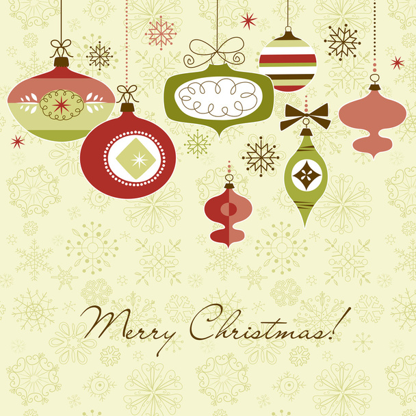 Retro Christmas Ornaments - Vector, imagen