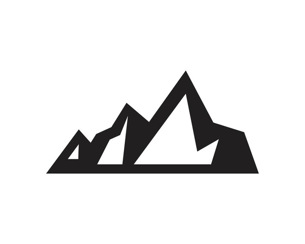 Berg große natürliche Felsen mit Schnee-Top-Icon-Vorlage schwarze Farbe editierbar. Berg große natürliche Felsen mit Schnee oben Icon Symbol Flache Vektorillustration für Grafik-und Web-Design. - Vektor, Bild