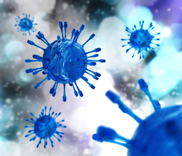 Virus en gros plan, nouvelle souche, infection, rendu 3D
 - Photo, image
