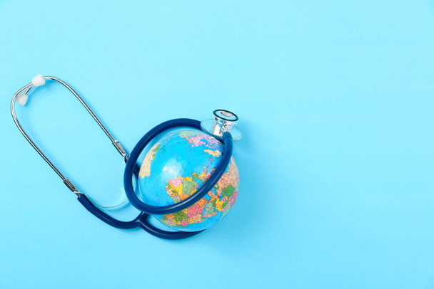 World health day concept, Stethoscope, globe - Fotoğraf, Görsel