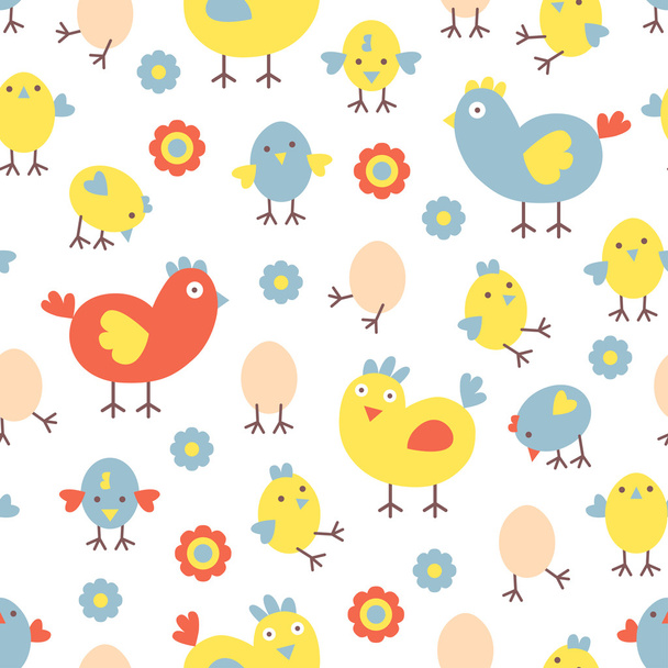 Funny chicken background - Vector, Image